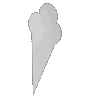 Weiße Wellpappe in Eis-Form konturgefräst <br>einseitig 4/0-farbig bedruckt