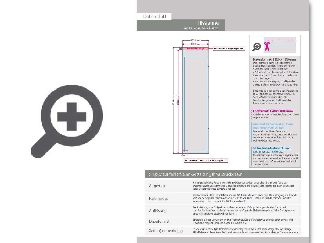 Product Bild hochwertige_hissfahne_f__r_masten_mit_ausleger__120_x_480_cm__4_0-farbig_bedruckt