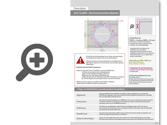 Product Bild aluminiumverbundplatte_mit_anti-graffiti-lack_gl__nzend_in_schneeflocke-form_konturgefr__st___einseitig_4_0-farbig_bedruckt