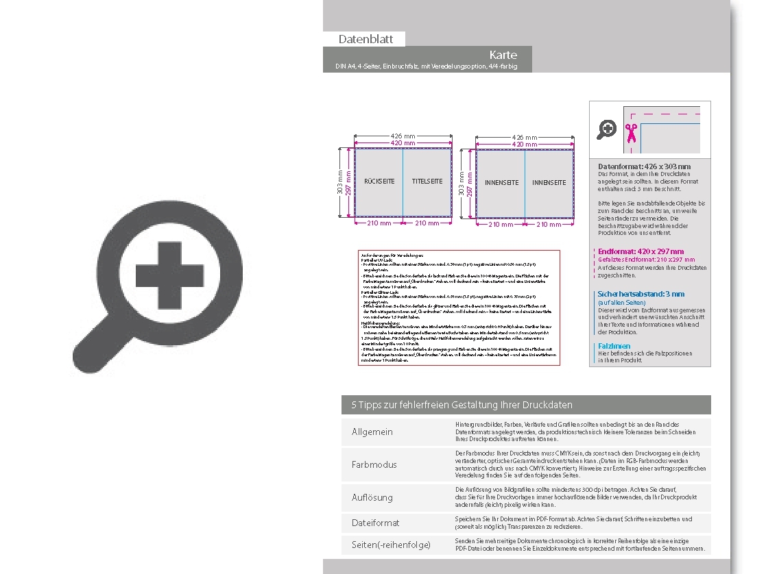Product Bild postkarte__gefalzt_auf_din_a4__4-seitig__mit_allen_veredelungskombinationen
