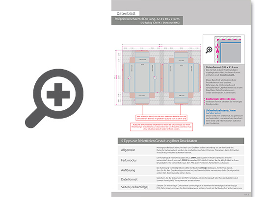 Product Bild st__lpdeckelschachtel_din_lang_(22_3_x_10_9_x_4_cm)__einseitig_bedruckt_5_0-farbig_(cmyk_+_sonderfarbe)